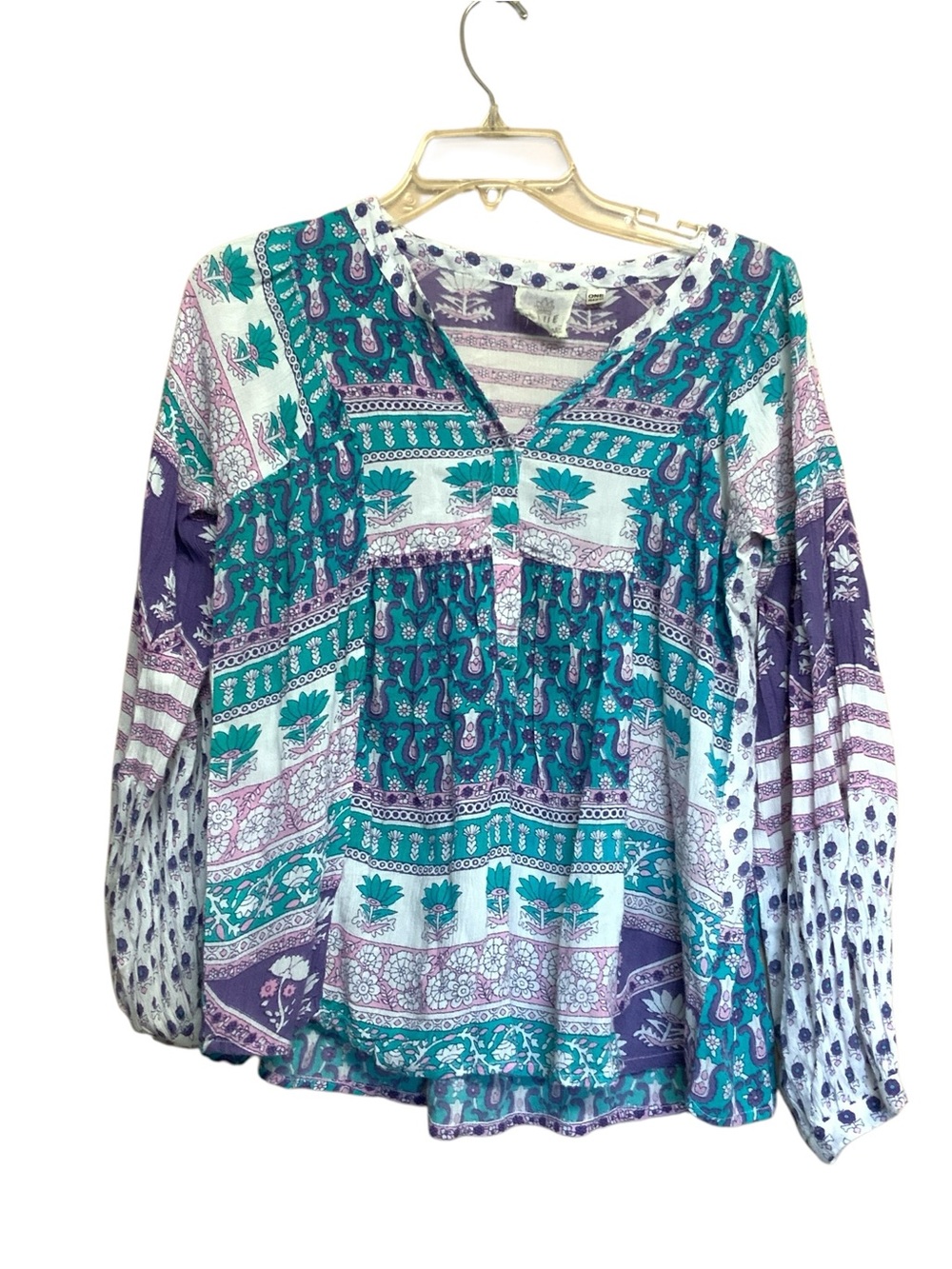 BLUE BOHEME White Floral Multicolor Size O/S  Retro Hippie Bohemian